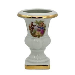 Limoges Porcelaine D’Art France Courting Couple Vase - Candlestick